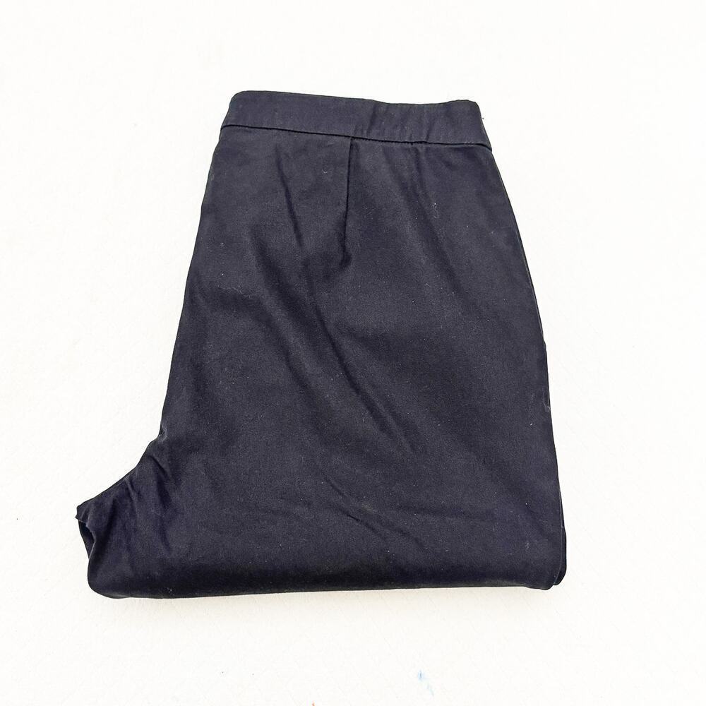 Theory Black Straight Leg Slack Pants Flat Front Elastic Stretch SIze 10